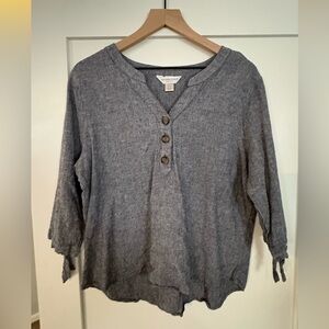 Linen-Blend Blouse